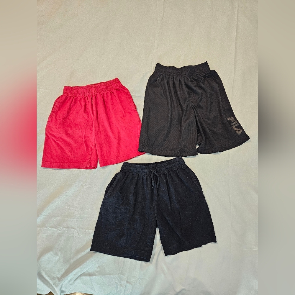 Boy Red and Black Athletic Shorts
